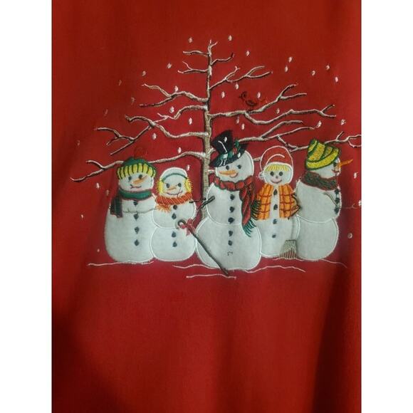 Vintage Holiday Sweatshirt SIZE IX Ugly Christmas Sweater Snowman - Picture 4 of 6